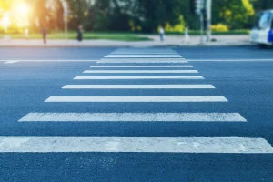 pedestrian crossing in the afternoon
