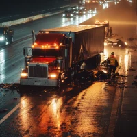 semitrailer-truck-crash-on-wet-freeway-during-nighttime-causing-traffic-disruption-and-emergency-response